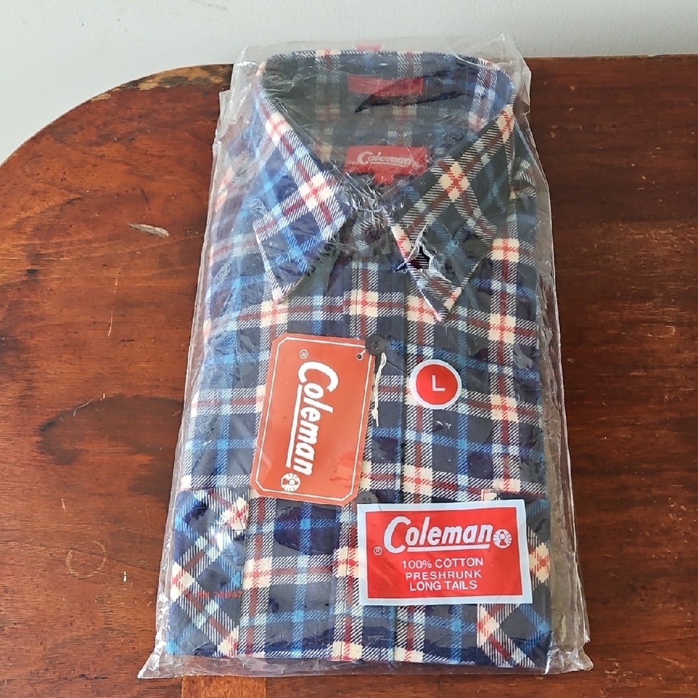 NWT Coleman Flannel Long Tails Shirt Size L